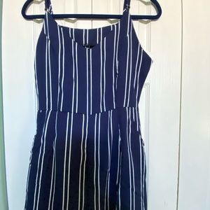 blue striped romper